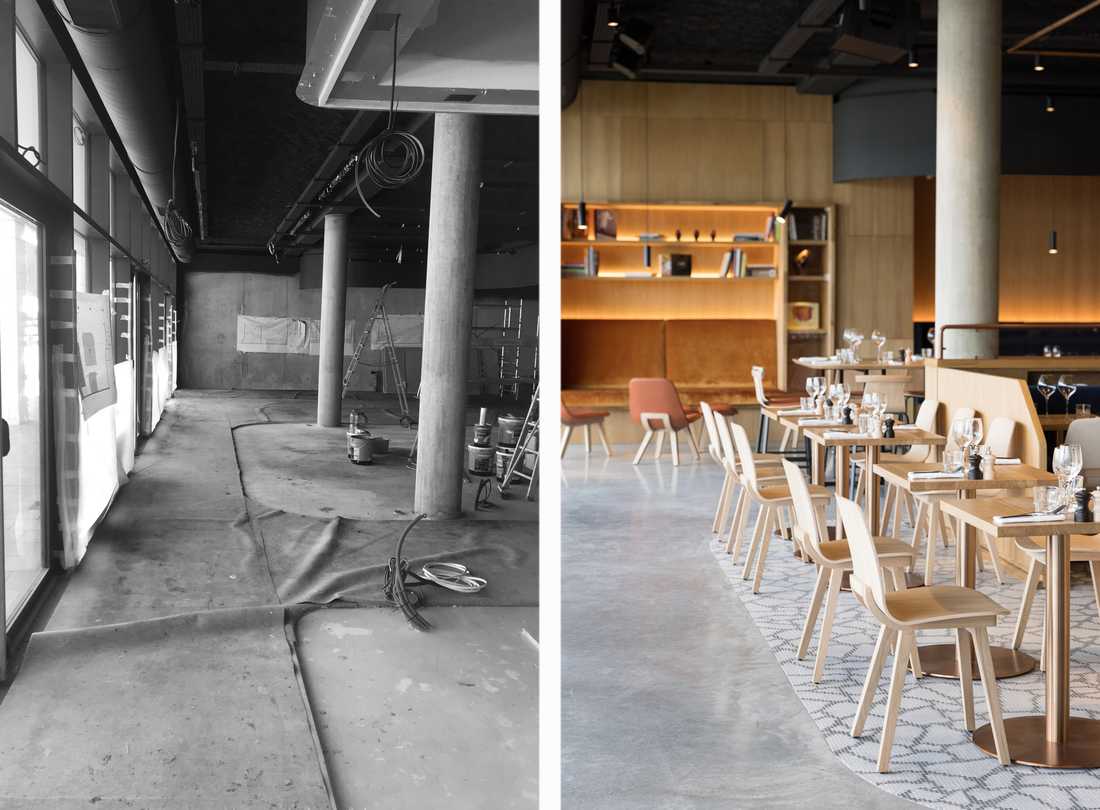Réovation d'un restaurant par un architecte à Toulouse en photos avant-après